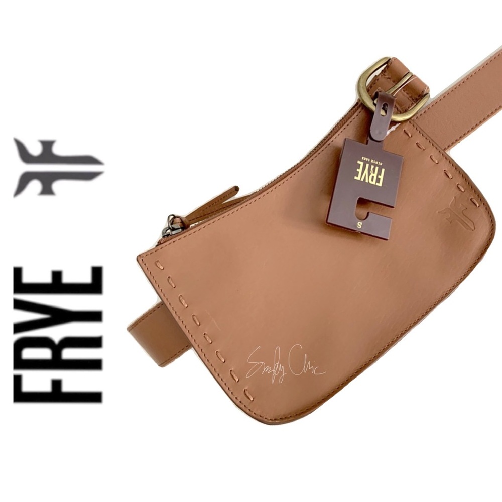 NWT FRYE genuine leather belt bag tan